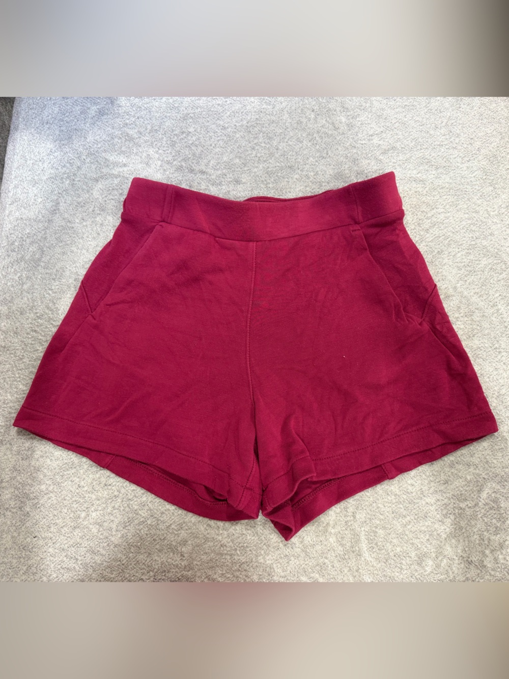 Danskin Ribbed High-Waist Burgundy Lounge Shorts
